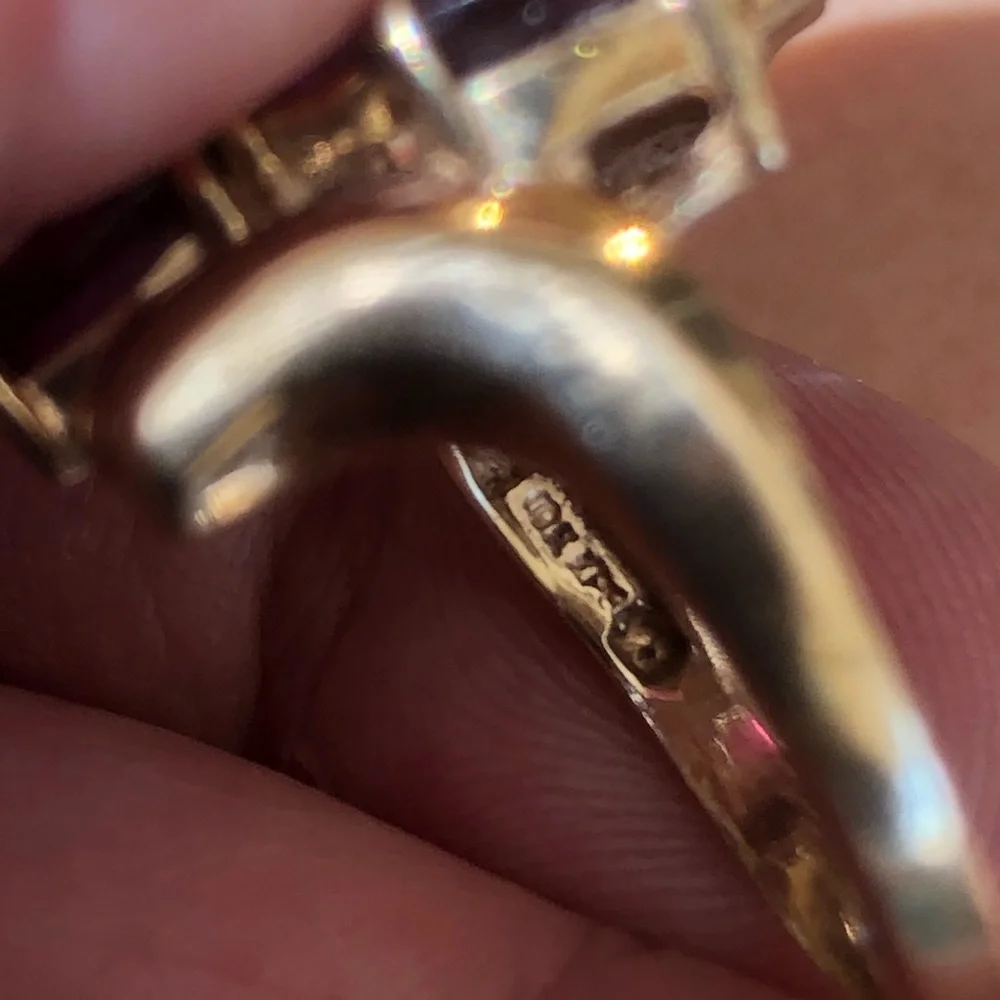 Vintage 10K Yellow Gold Rhodolite Garnet Ring